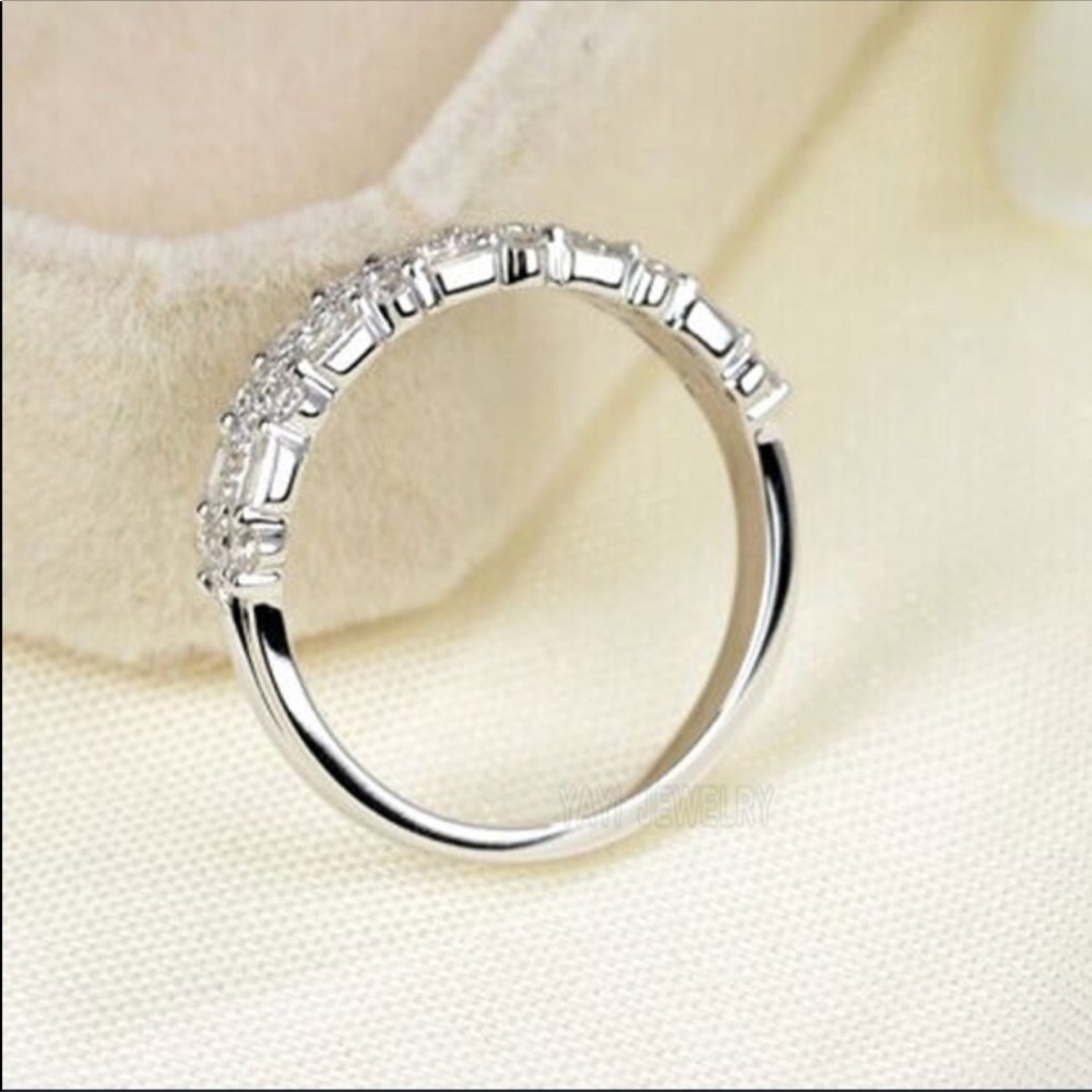 White and Blue Sapphire Band Ring